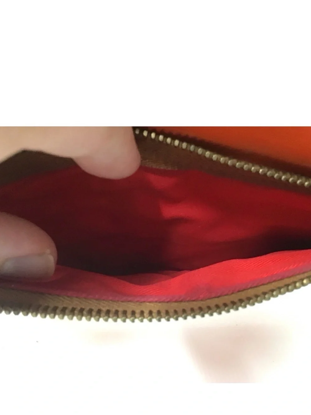 Dooney & Bourke Orange Leather Messenger Bag with Brown Trim